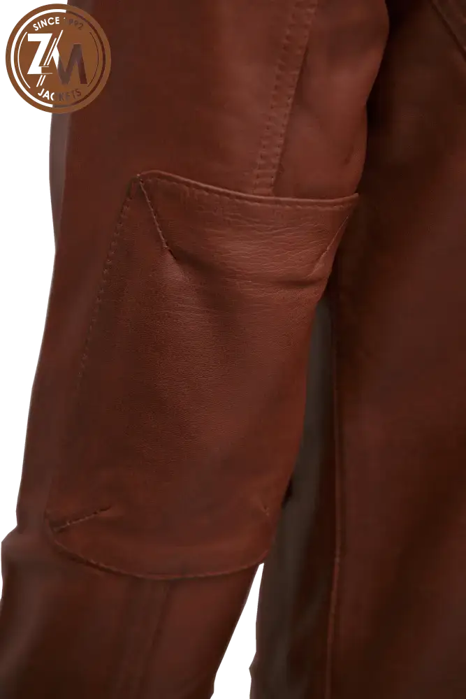 Diamond Men’s Real Sheep Leather Jacket Conic Men elbow style