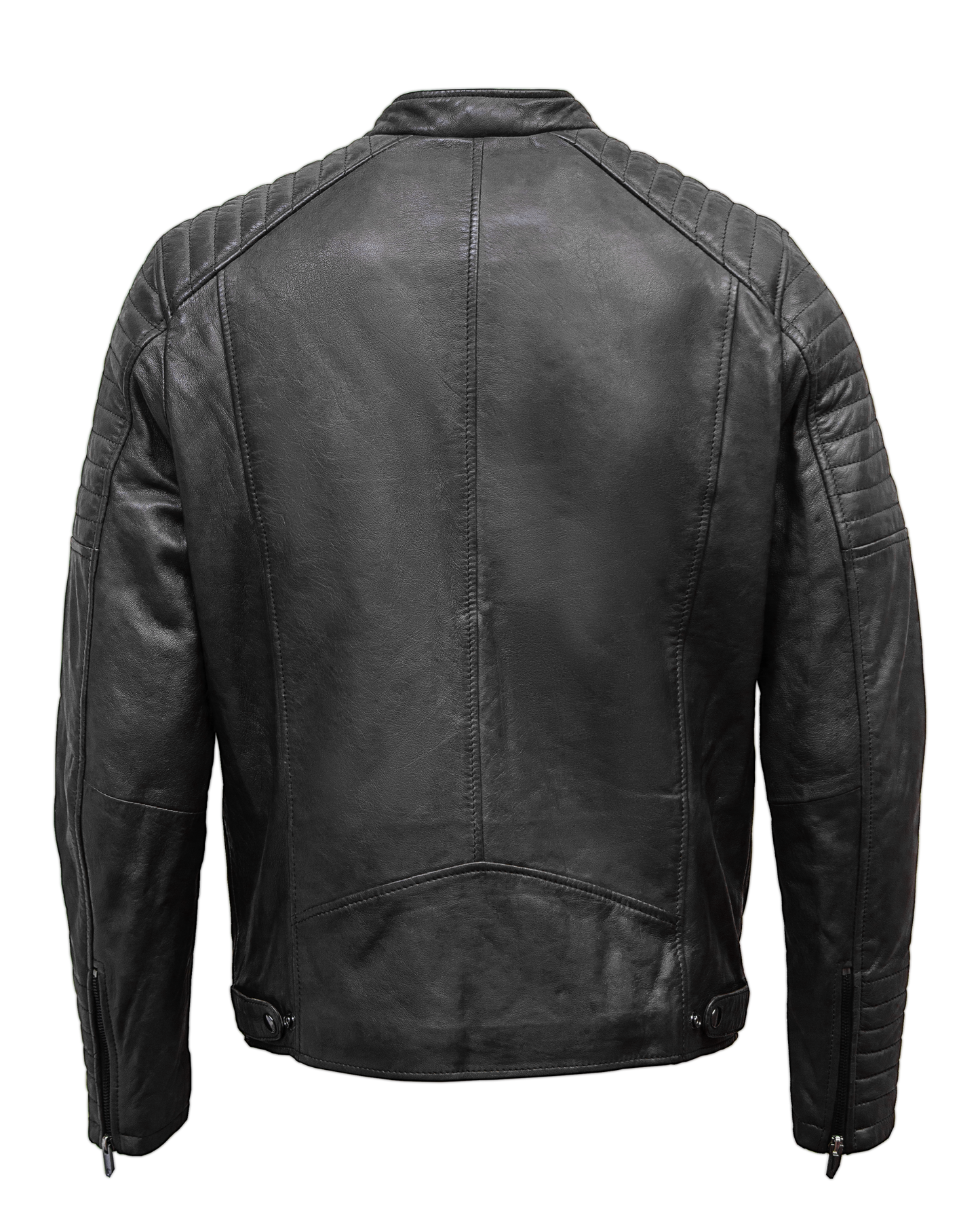 Titan Men's Real sheep Leather Jacket Dark Gray back