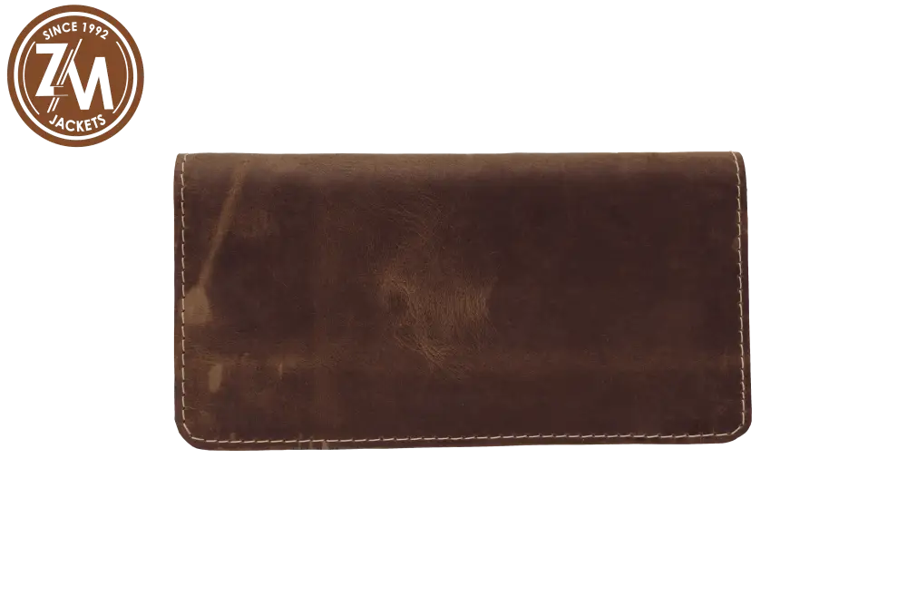 Leather Wallet Card Holder Cash Brown Distressed