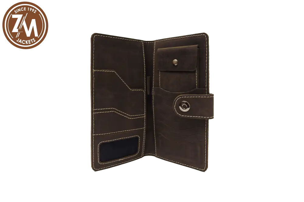 Leather Wallet Passport Cards Card Holder Holder Brown Distressed