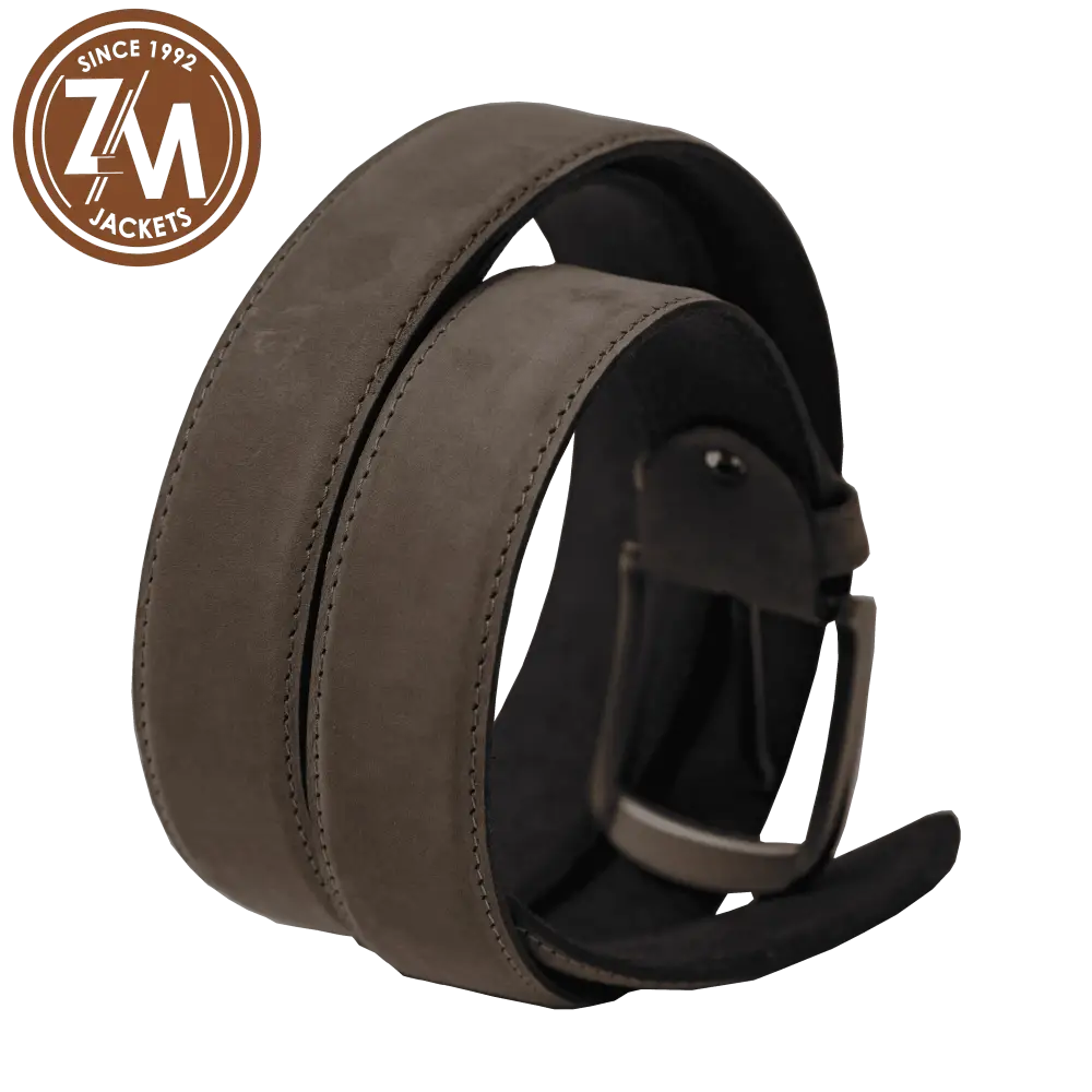 Suede Men's Leather Belt Gray 