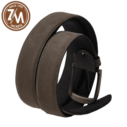 Suede Men's Leather Belt Gray 