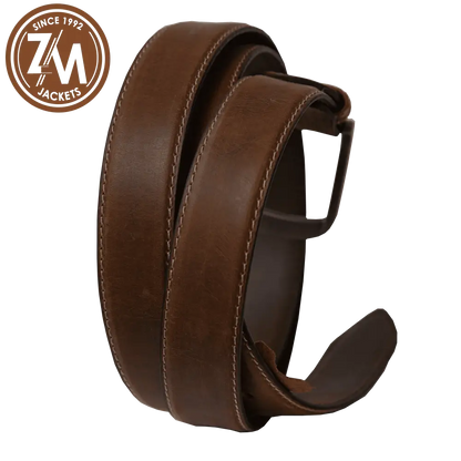 Suede Men's Leather Belt light tan